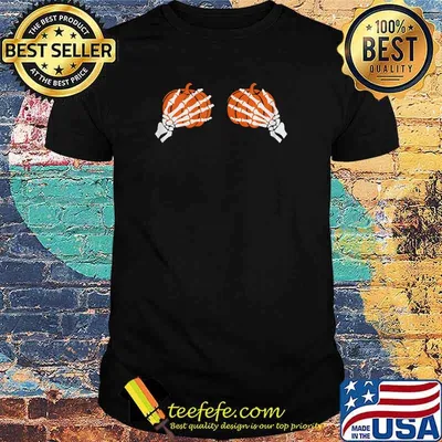 Pumpkin Skeleton Hands For Halloween T-Shirt