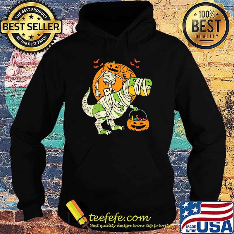 Pumpkin Skeleton On Trex Halloween Dinosaur T-Shirt Hoodie Pumpkin Skeleton On Trex Halloween Dinosaur T-Shirt Hoodie