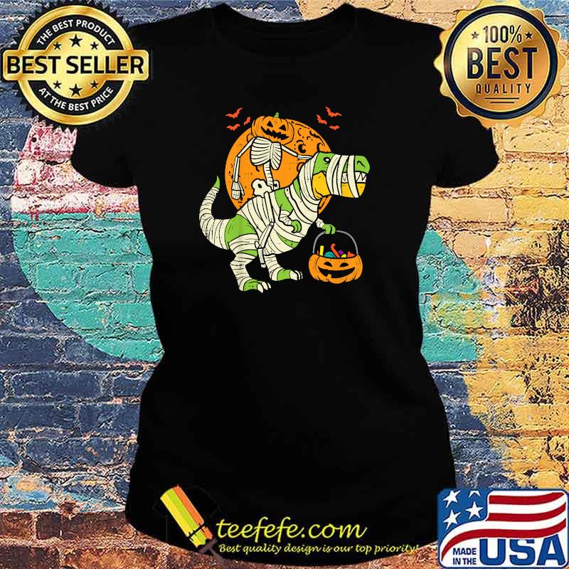 Pumpkin Skeleton On Trex Halloween Dinosaur T-Shirt Ladies tee Pumpkin Skeleton On Trex Halloween Dinosaur T-Shirt Ladies tee