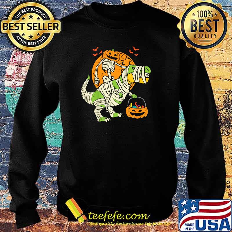 Pumpkin Skeleton On Trex Halloween Dinosaur T-Shirt Sweater Pumpkin Skeleton On Trex Halloween Dinosaur T-Shirt Sweater