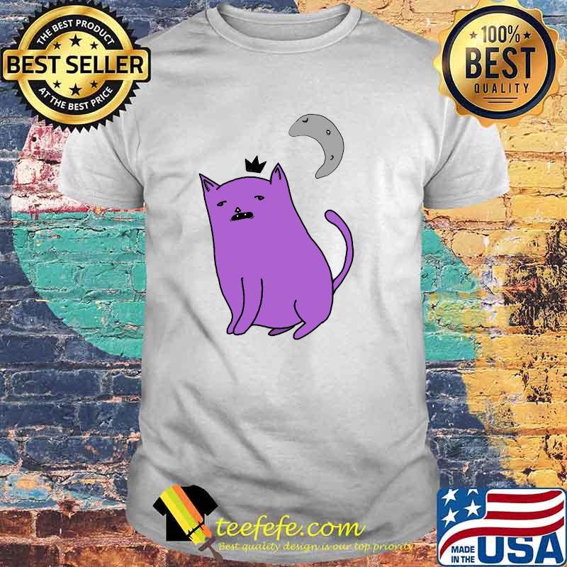 Purple scary Cat and Moon Halloween T-shirt