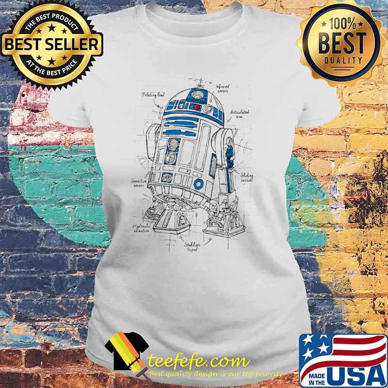 R2D2 Plan Rotating Head Anticulated Arm Shirt Laides tee R2D2 Plan Rotating Head Anticulated Arm Shirt Laides tee