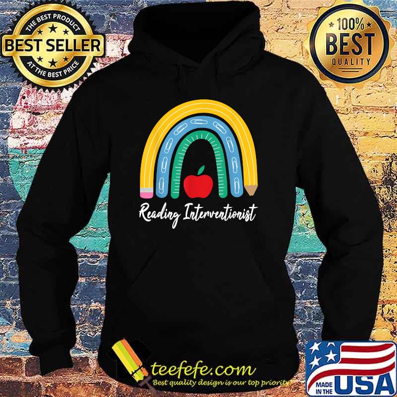 Reading Interventionist Apple Rainbow Pencil T-Shirt Hoodie Reading Interventionist Apple Rainbow Pencil T-Shirt Hoodie