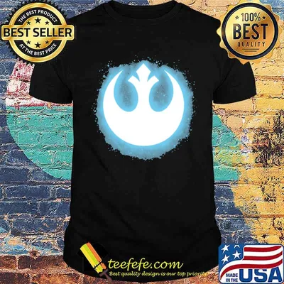 Rebel emblem symbol light blue shirt
