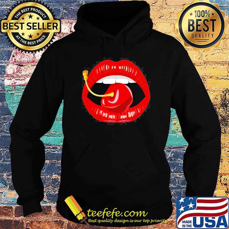 Red Lips Biting Cherry Shirt Hoodie Red Lips Biting Cherry Shirt Hoodie