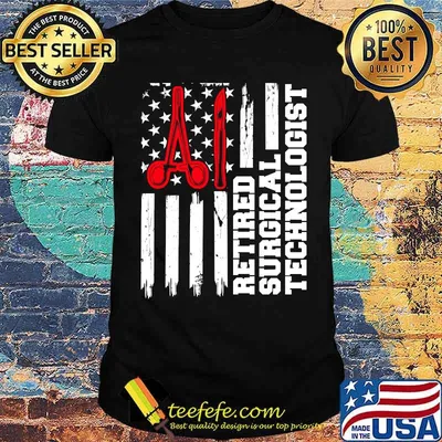 Retired Surgical Technologist Scrub Tech Flag T-Shirt