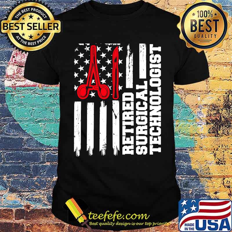 Retired Surgical Technologist Scrub Tech Flag T-Shirt