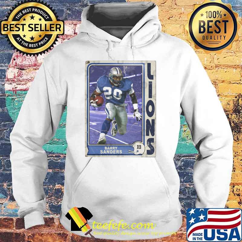 Retro Barry Sanders Lions Football Trading Card Baseball s Hoodie Retro Barry Sanders Lions Football Trading Card Baseball s Hoodie
