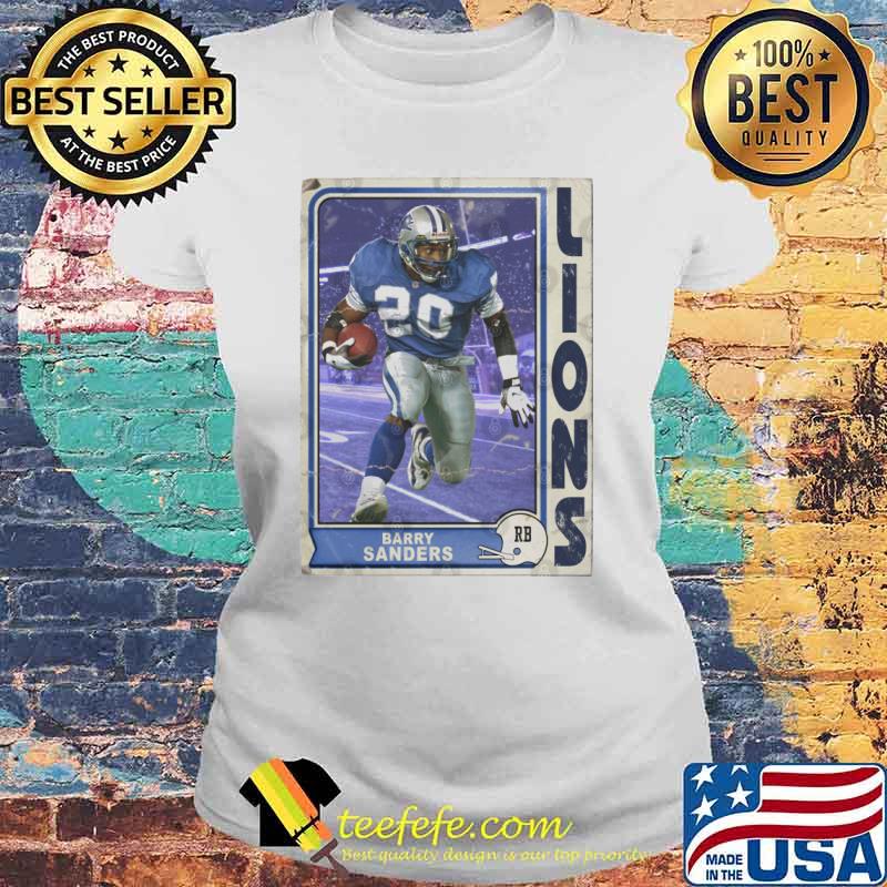 Retro Barry Sanders Lions Football Trading Card Baseball s Laides tee Retro Barry Sanders Lions Football Trading Card Baseball s Laides tee