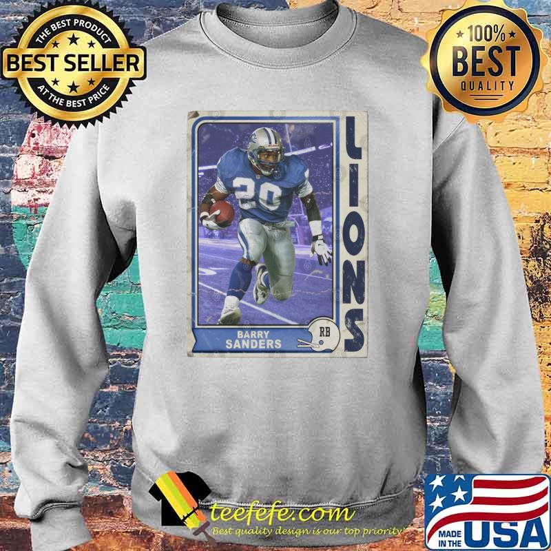 Retro Barry Sanders Lions Football Trading Card Baseball s Sweater Retro Barry Sanders Lions Football Trading Card Baseball s Sweater