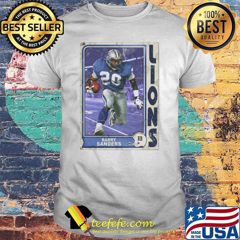 Retro Barry Sanders Lions Football Trading Card Baseball shirt Retro Barry Sanders Lions Football Trading Card Baseball shirt