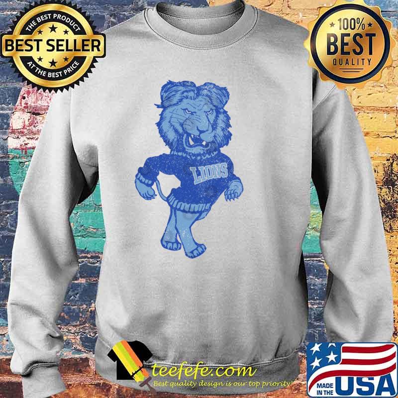 Retro Distressed Detroit Lions Football Team Mascot Baseball s Sweater Retro Distressed Detroit Lions Football Team Mascot Baseball s Sweater