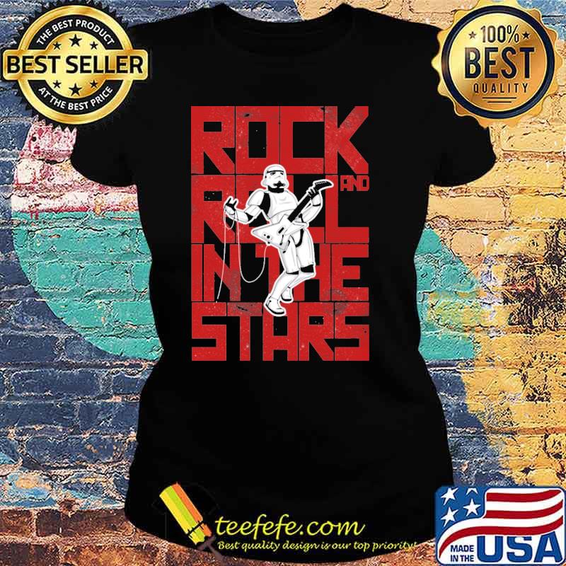 Rock and roll in the stars mandalorian play guitar electric s Ladies tee Rock and roll in the stars mandalorian play guitar electric s Ladies tee