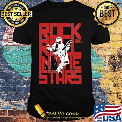 Rock and roll in the stars mandalorian play guitar electric shirt
