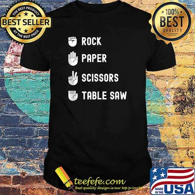 Rock Paper Scissors Table Saw Woodworking T-Shirt