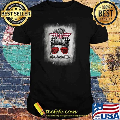 Roll Tide Bamanation The Bun Girl With Red Bow Tie T-Shirt