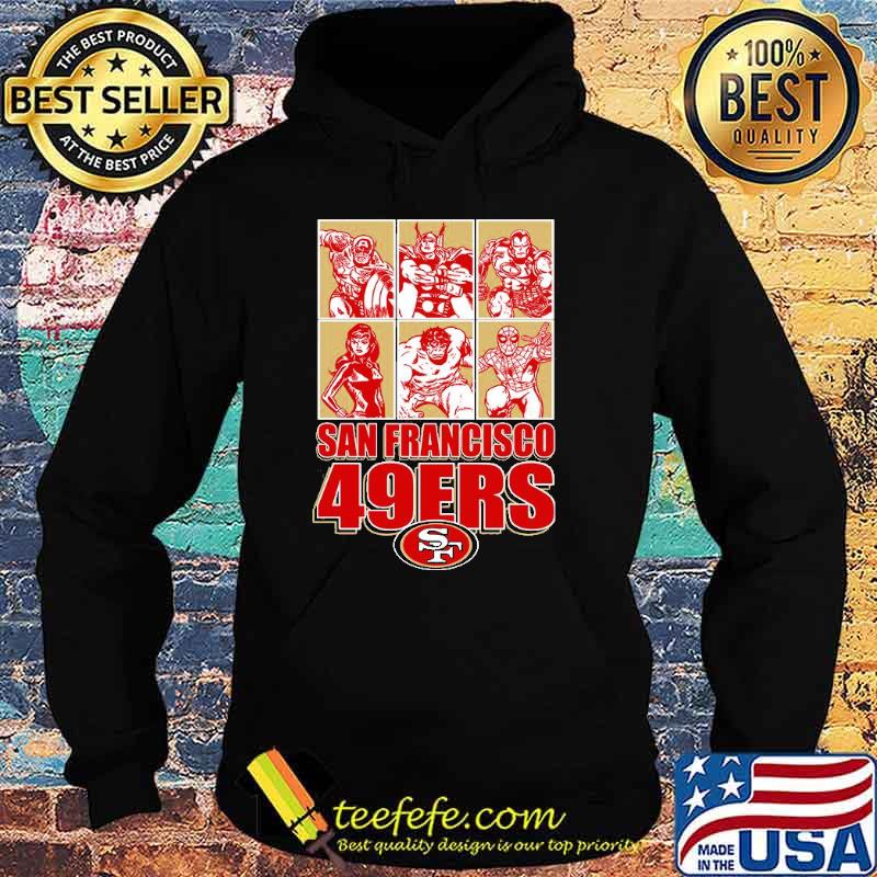 San Francisco 49ers Disney Marvel Avengers Line-Up s Hoodie San Francisco 49ers Disney Marvel Avengers Line-Up s Hoodie