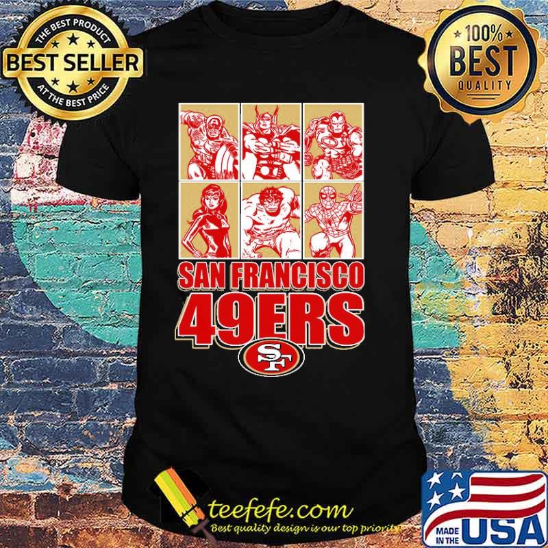 San Francisco 49ers Disney Marvel Avengers Line-Up shirt