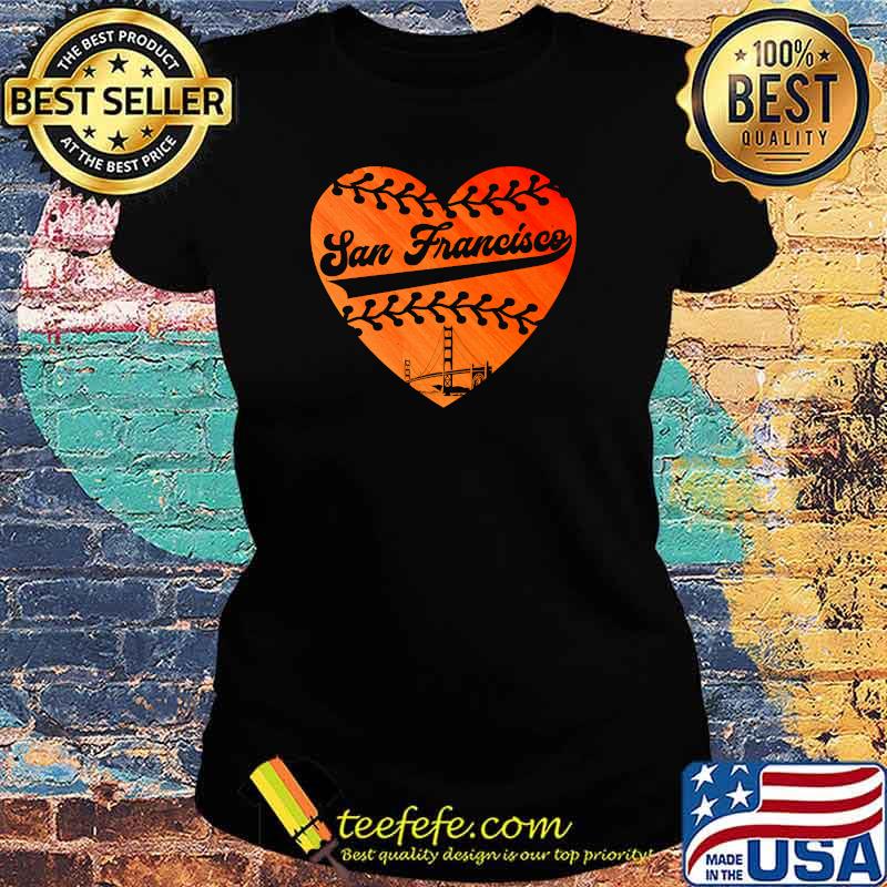 San Francisco Vintage Baseball SF Heart Game Day T-Shirt Ladies tee San Francisco Vintage Baseball SF Heart Game Day T-Shirt Ladies tee
