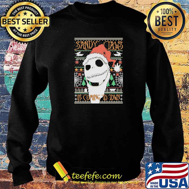 Sandy claws is coming to town jack skellington wear hat santa xmas s Sweater Sandy claws is coming to town jack skellington wear hat santa xmas s Sweater
