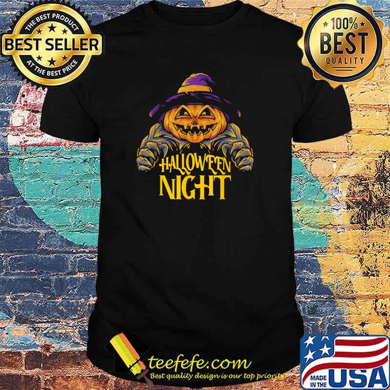 Scary Spooky Pumpkin Man Halloween Retro T-Shirt