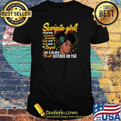 Scorpio Girl Afro Born in October 23 - November 21 Birthday T-Shirt