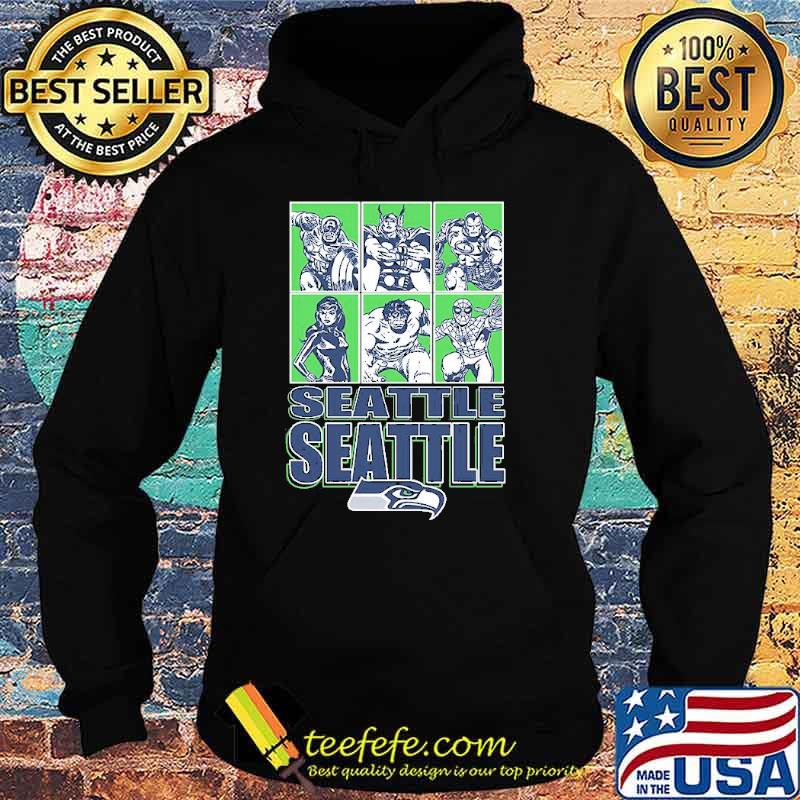 Seattle Seahawks Disney Marvel Avengers Line-Up s Hoodie Seattle Seahawks Disney Marvel Avengers Line-Up s Hoodie