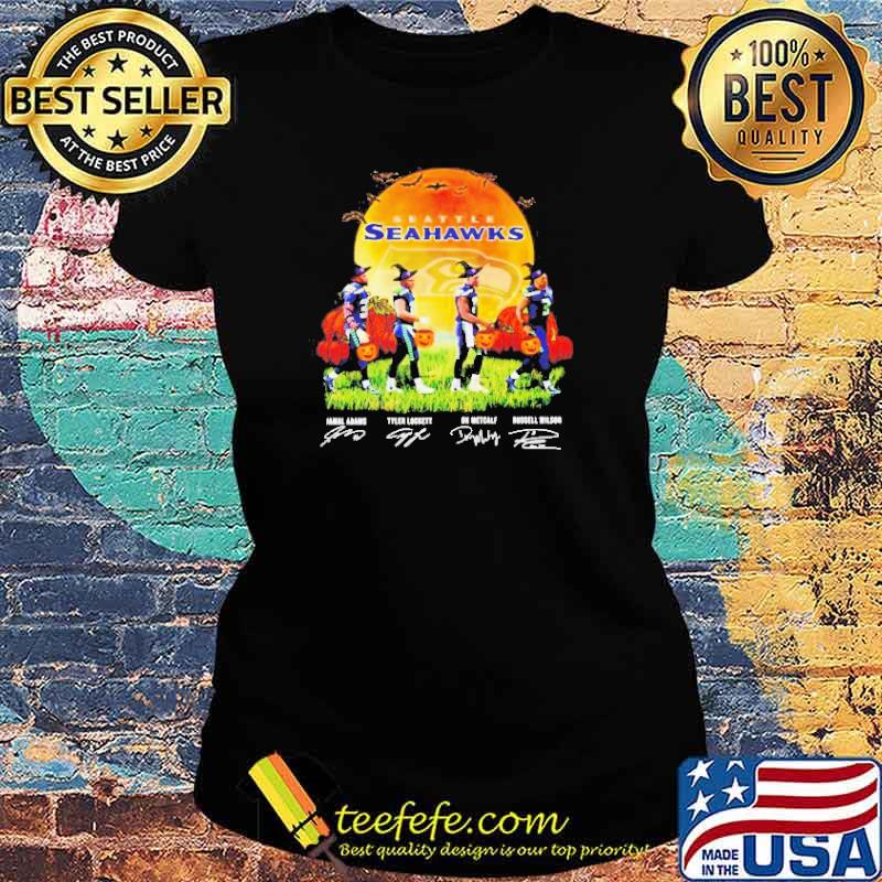 Seattle Seahawks Halloween signatures s Ladies tee Seattle Seahawks Halloween signatures s Ladies tee