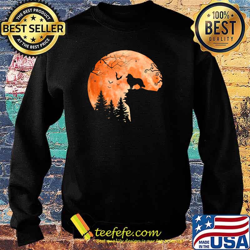 Shetland and Moon Silhouette Dog Blood Moon Halloween T-Shirt Sweater Shetland and Moon Silhouette Dog Blood Moon Halloween T-Shirt Sweater