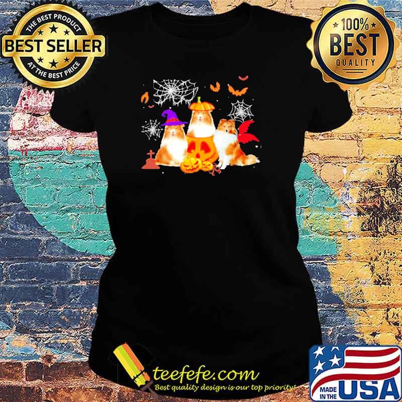 Shetland Sheepdog Pumpkin Halloween Shirt Ladies tee Shetland Sheepdog Pumpkin Halloween Shirt Ladies tee