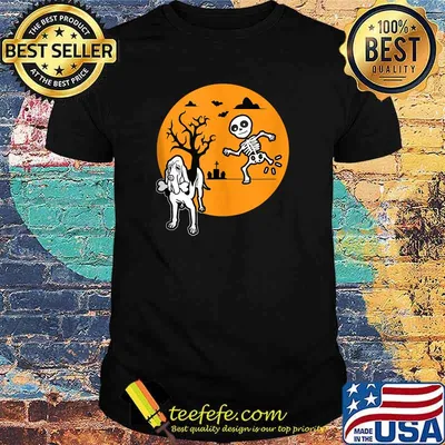 Skeleton Bone Dog Lovers Halloween T-Shirt