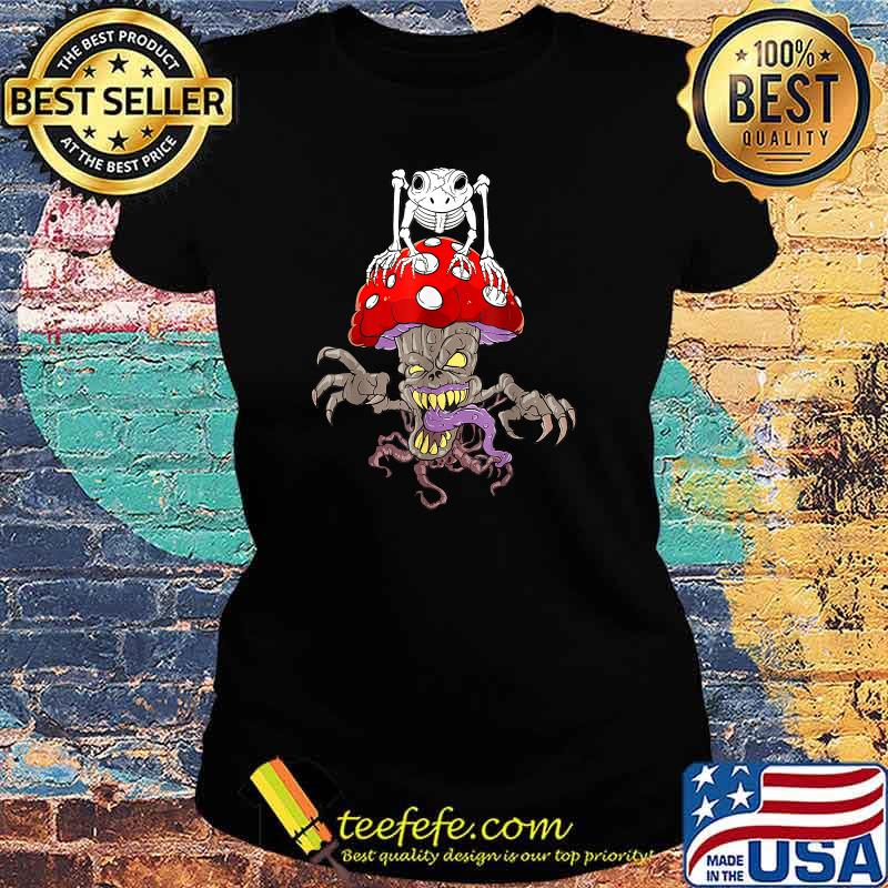 Skeleton Frog Skull Mushroom Zombie Halloween T-Shirt Ladies tee Skeleton Frog Skull Mushroom Zombie Halloween T-Shirt Ladies tee