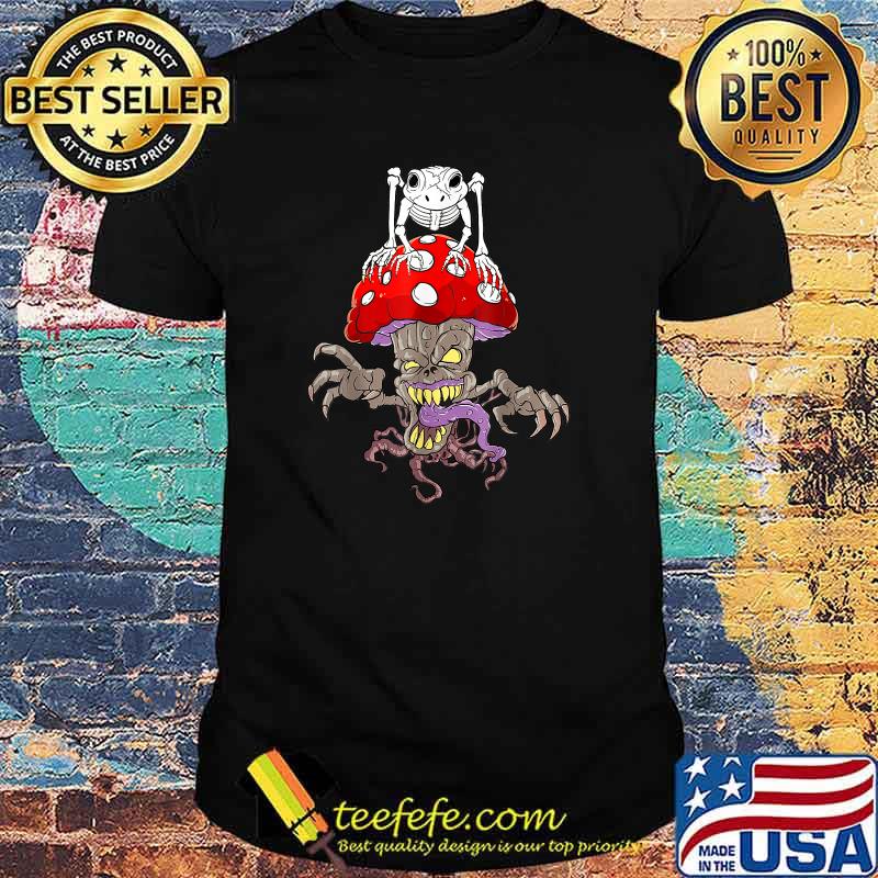 Skeleton Frog Skull Mushroom Zombie Halloween T-Shirt