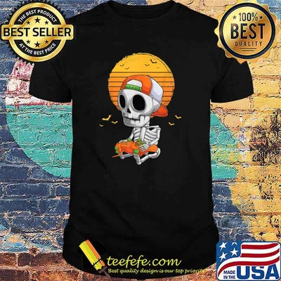 Skeleton Halloween Video Gamer T-Shirt
