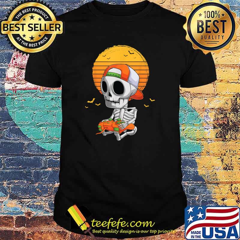 Skeleton Halloween Video Gamer T-Shirt