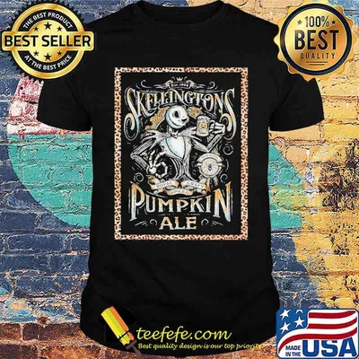 Skellington Pumpkin Ale Beer Leopard Card Shirt