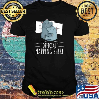 Sleeping Hippo Hippopotamus Official Napping T-Shirt