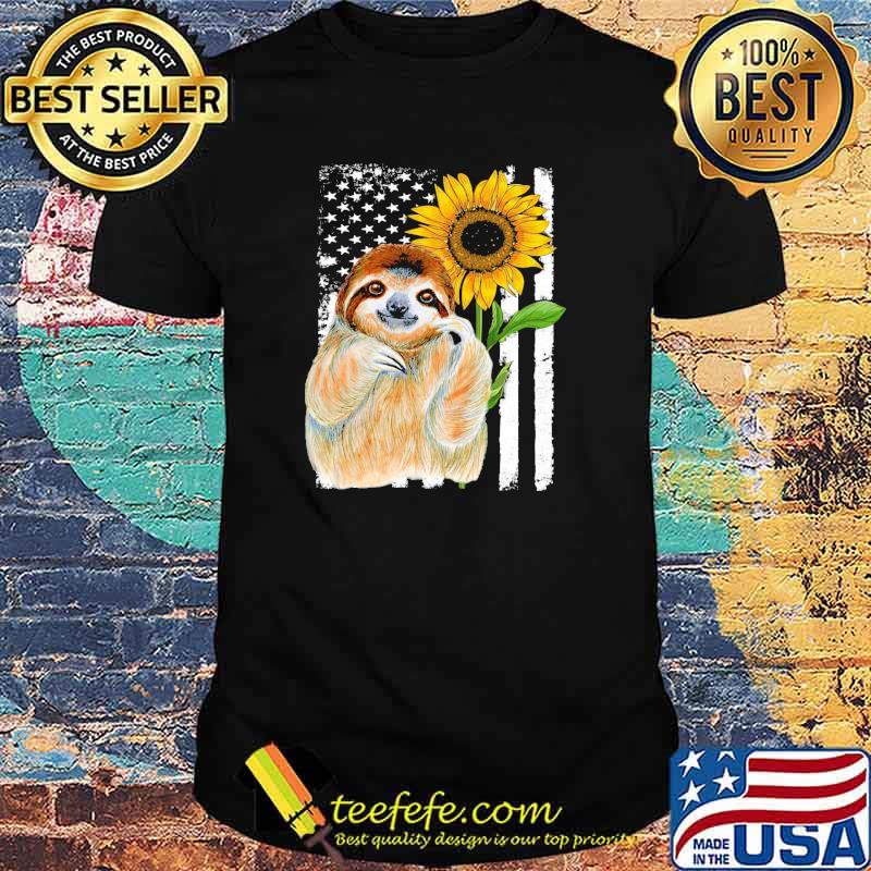 Sloth sunflower american flag shirt Sloth sunflower american flag shirt