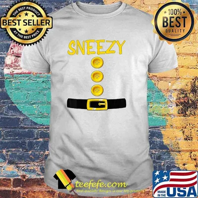 Sneezy Dwarf Halloween Costume Color Matching Bashful Dwarf T-Shirt