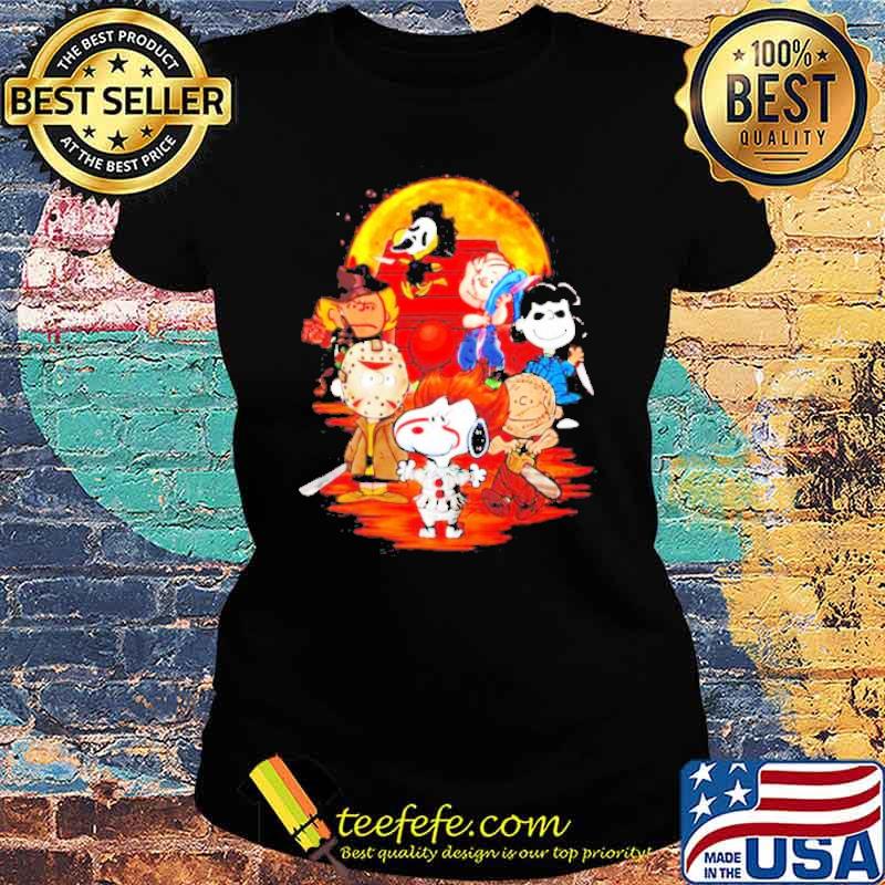 Snoopy friends Horror Halloween Blood Moon s Ladies tee Snoopy friends Horror Halloween Blood Moon s Ladies tee