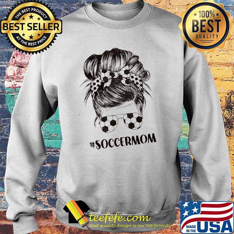 Soccer Mom messy buns hair glasses soccer s Sweater Soccer Mom messy buns hair glasses soccer s Sweater