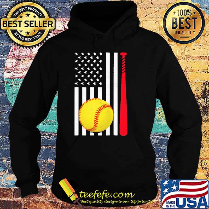 Softball Bat Ball Flag Shirt Hoodie Softball Bat Ball Flag Shirt Hoodie