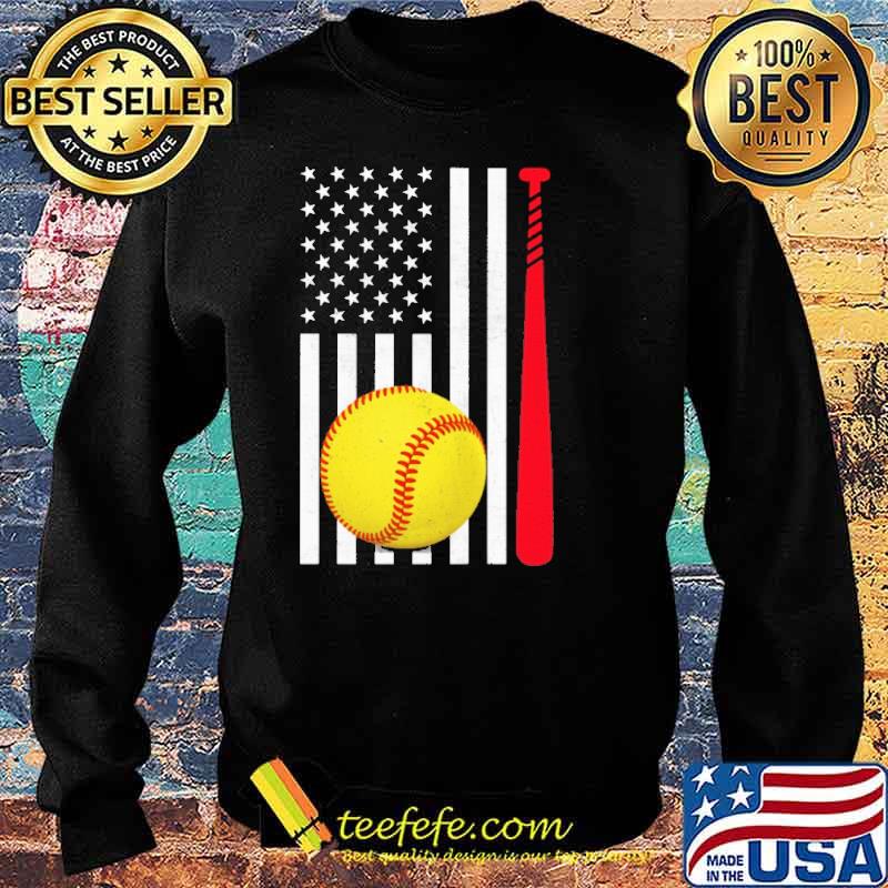 Softball Bat Ball Flag Shirt Sweater Softball Bat Ball Flag Shirt Sweater