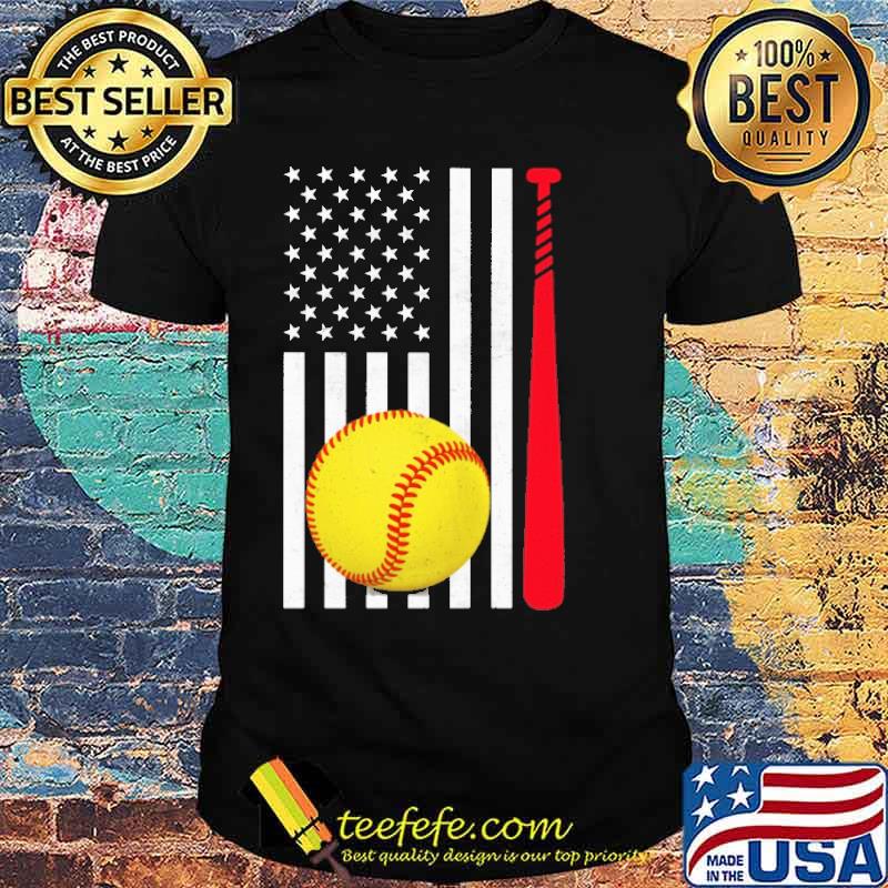 Softball Bat Ball Flag Shirt