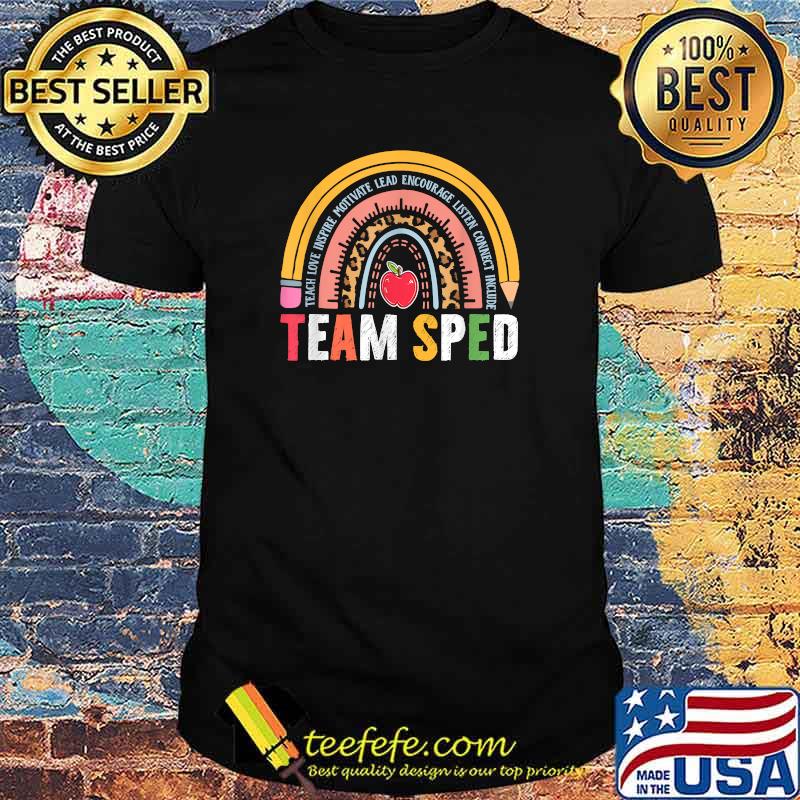 Special Education Teacher SPED Leopard Boho Rainbow T-Shirt