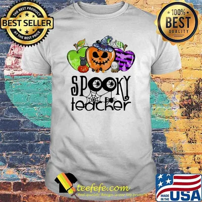 Spooky Teacher Halloween Apple Shirt