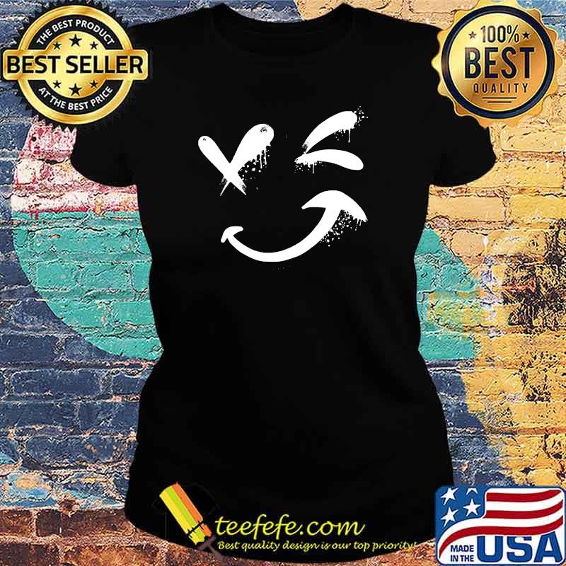 Spray Paint Style Smile Face T-Shirt Ladies tee Spray Paint Style Smile Face T-Shirt Ladies tee