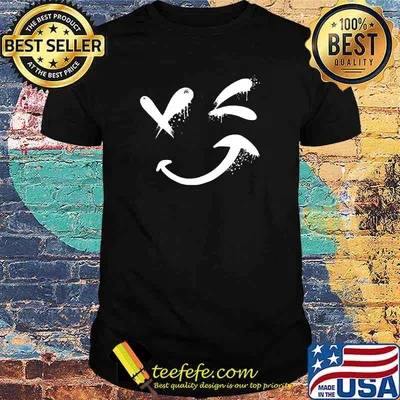 Spray Paint Style Smile Face T-Shirt