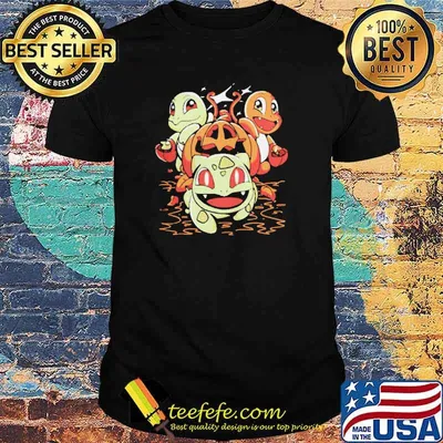 Squirtle Hitokage Fushigidane pumpkin Halloween shirt