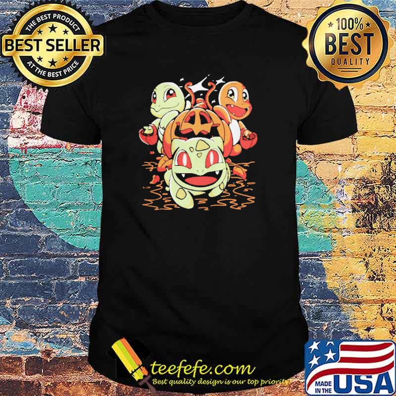 Squirtle Hitokage Fushigidane pumpkin Halloween shirt
